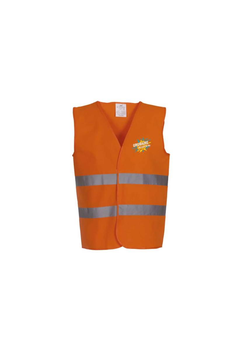 Gilet hv orange deux bandes personnalisable