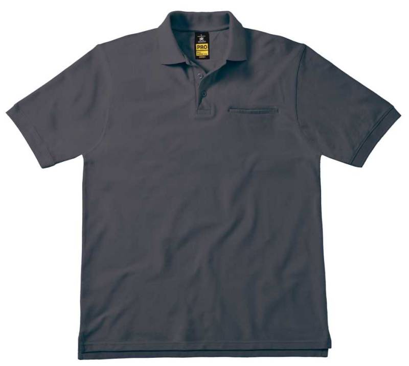 Polo dark grey manches courtes personnalisé en impression et broderie - Béziers