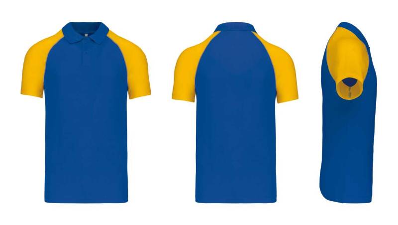 Polo bicolore à personnaliser avec logo, slogan - Montpellier