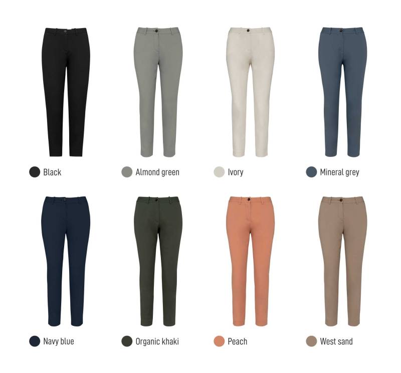 Coloris pantalon Chino femme NS737