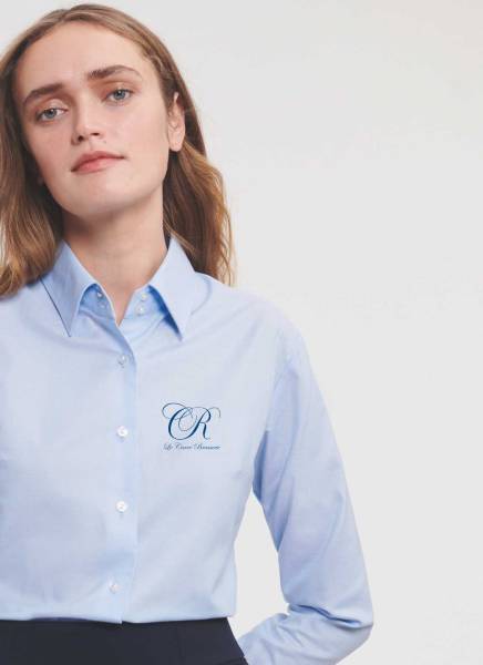Chemise femme manches longues personnalisé en broderie ou transfert - Béziers