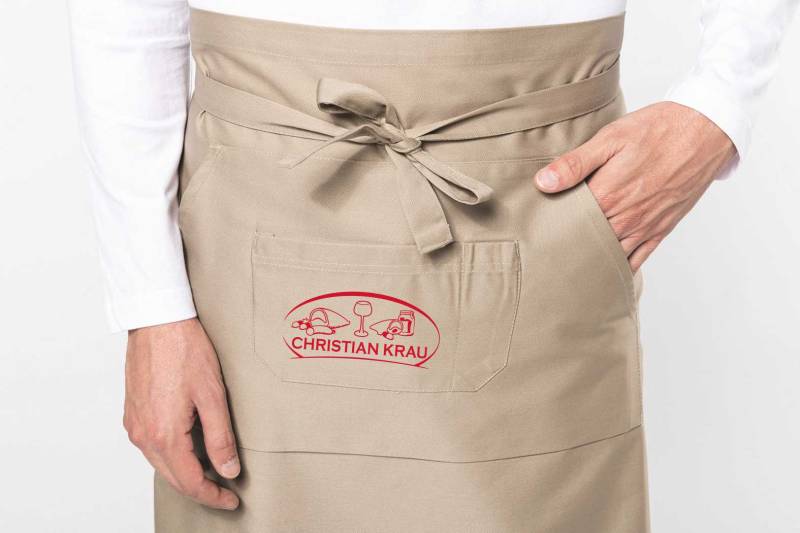 Tablier mi-long personnalisé avec logo brodé, ou imprimé - Sète