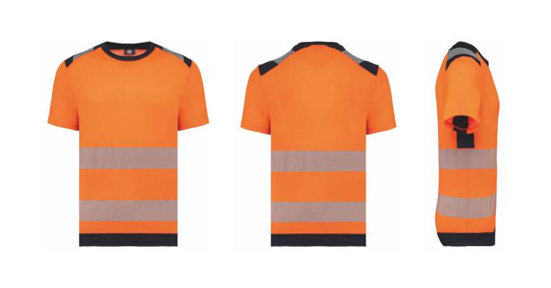 T-shirt hv orange à personnaliser avec sérigraphie, transfert ou broderie - Mointpellier-