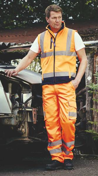 Pantalon haute visibilité jaune personnaliser en transfert ou broderie - Lunel